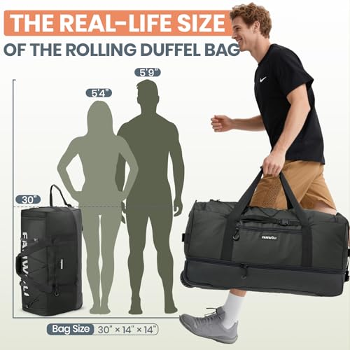 120L Rolling Duffle Bag with Wheels