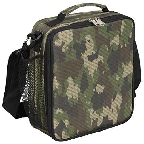 Camo Insulated Lunch Bag for Kids Students Lunch Box Meal Holder Camouflage Green Reusable Cooler Bag for Boys Thermal Lunch Box for School Picnic Travel Outdoor (Camo)