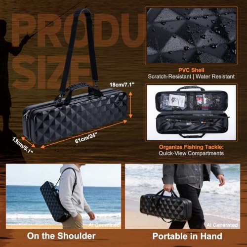 6 Piece Fishing Rod Kit with Fishing Bag