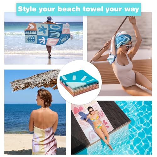 2 Pack Microfiber Beach Towel