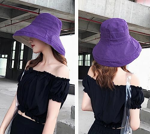 Women Summer Wide Brim Sun Hat Bucket Fishing Hats UV Protection