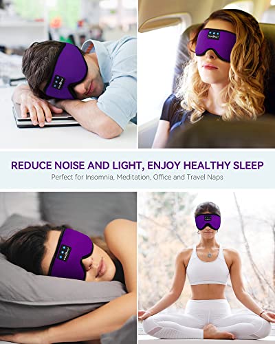 3D Sleep Headphones Bluetooth 5.4 Sleep Mask with HD Speakers