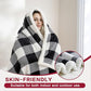 Sherpa Fleece Throw Blanket 80" x 90" Reversible Plush Fluffy Large Big Blanket Lattice Flannel Blankets for All Season Use