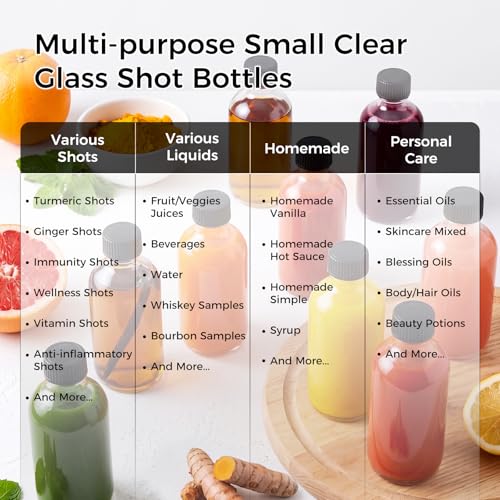 12 Pack 2 oz Small Clear Glass Bottles w (12 Count)
