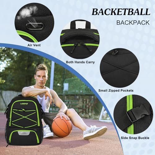 Basketball Backpack Large Sports Basketball Bag with Dedicated Ball Slot & Ventilated Shoe Compartment for Soccer Volleyball Gym Training Travel