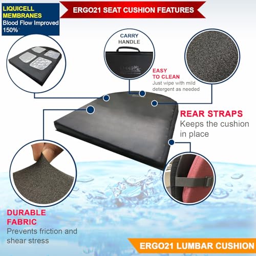 Neck & Back Support Lumbar Roll Made of Liquid Filled Membranes