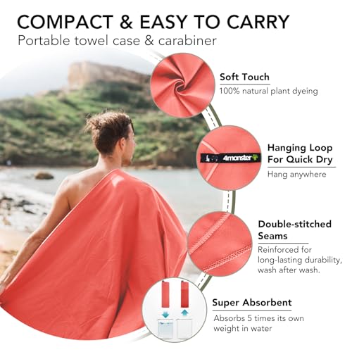 Quick Dry Travel Towel with Case & Carabiner