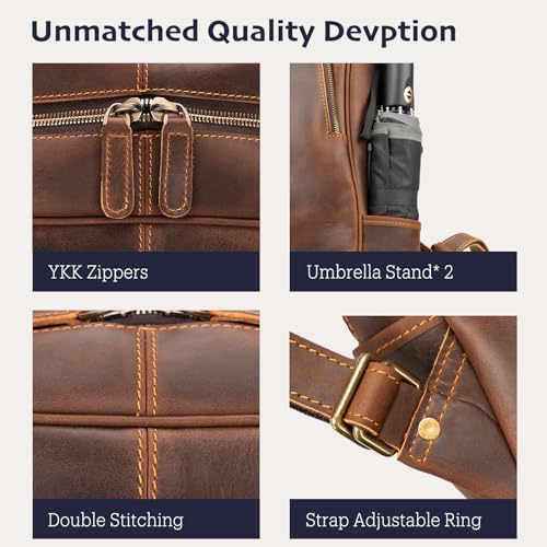 Leather Backpack for Men 15.6" Laptop Backpack 100% Madagascar top