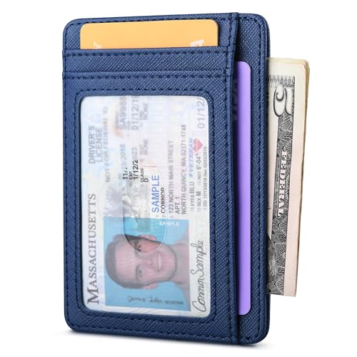 Slim Minimalist Front Pocket RFID Blocking Leather Wallets for Men and Women