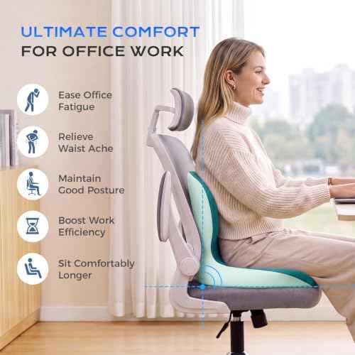 Car Seat Cushion and Lumbar Support Pillow One Piece