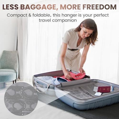 20 Pack Foldable Travel Hangers with 12 Clips