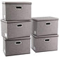 Large Collapsible Storage Containers with Lids [5 (5 Count)