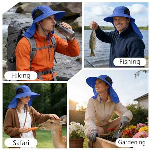 Sun Hat for Men Women with Neck Flap