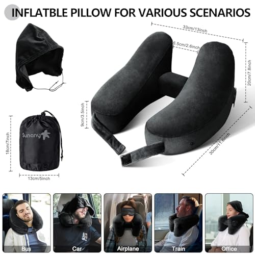 Travel Neck Pillow for Airplane Pillow Comfortably Supports Head