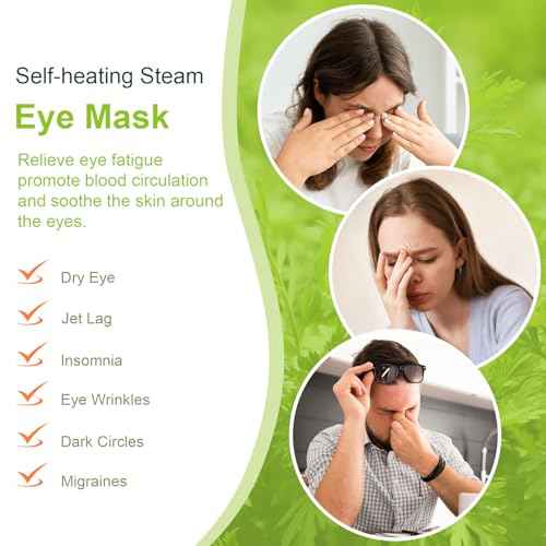 30 Packs Steam Eye Masks wormwood Heated Eye Mask Self Heating for Eyes (30 Count)