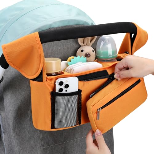 Universal Stroller Organizer with Insulated Cup Holder