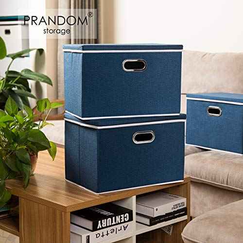 Extra Large Collapsible Storage Bins with Lids [5 (5 Count)