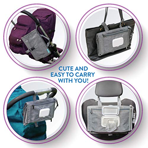 Portable Diaper Changing Pad with Wipes Pocket