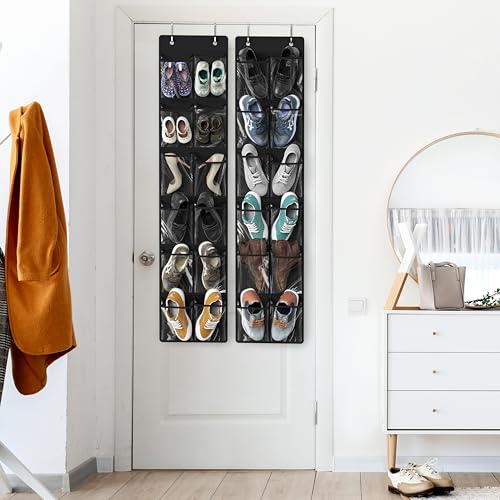 12 Pockets Large Over Door Shoe Organizer (2 Count)