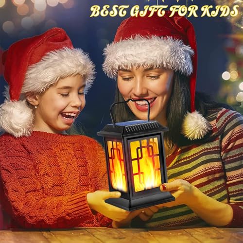 Solar Lantern Outdoor Flickering Flame Hanging Solar Lights (4 Count)