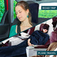 Compact 2-in-1 Travel Blanket Pillow for Airplane Flight, Navy Blue