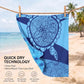 2 Pack Microfiber Beach Towels Oversized 71x32 Blue Turtle (2 Count)