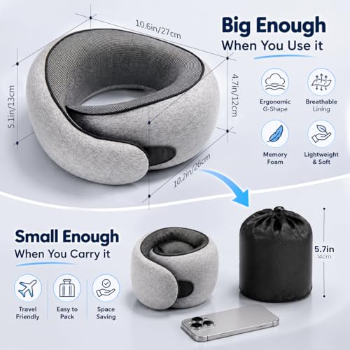 G Shape Memory Foam Travel Pillow