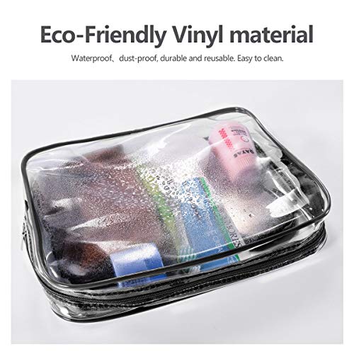 5Pcs Crystal Clear PVC Travel Toiletry Bag Kit for Women Men (5 Count)