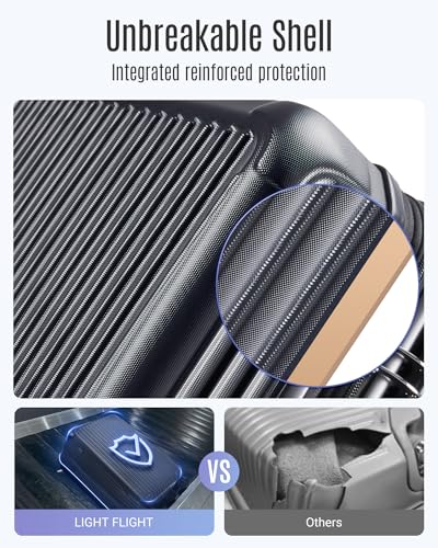 3 Piece Luggage Sets With Spinner Wheels Hardshell TSA Lock (3 Count)