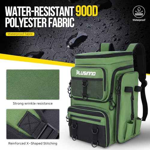 Fishing Backpack with Rod Holders 4 Tackle Boxes