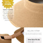 Womens Sun Hat with Ponytail Hole Wide Brim Beach Straw Visor Khaki