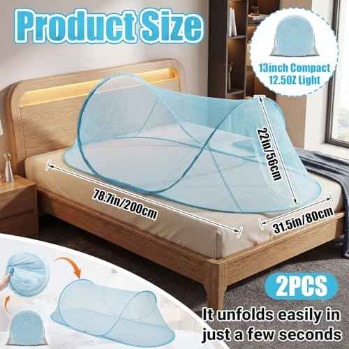 2 Pcs Mosquito Netting for Camping Bed 78 * 31 * 22 Inch (2 Count)