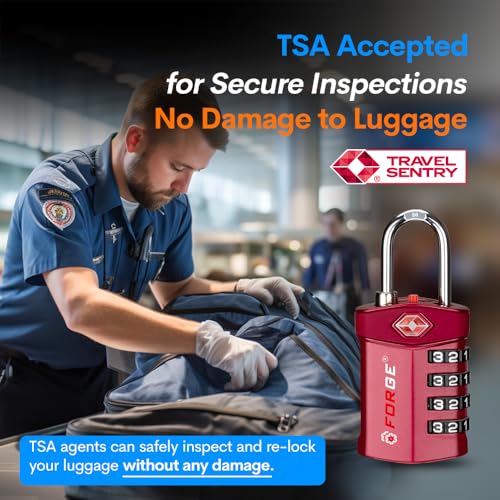 Travel Lock TSA Approved Luggage Locks for Air Travel (4 Count)