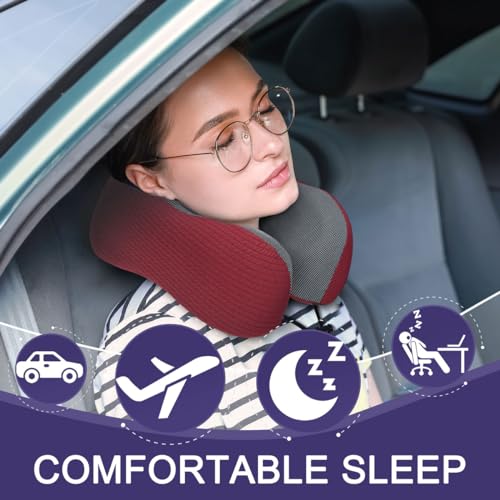 Neck Pillow for Travel with Travel Pouch