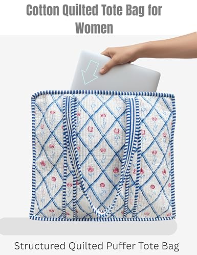 100% Cotton Quilted Tote Bag For Women