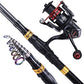 Fishing Rod Combos with Telescopic Fishing Pole Spinning Reels Fishing Carrier Bag for Travel Saltwater Freshwater Fishing