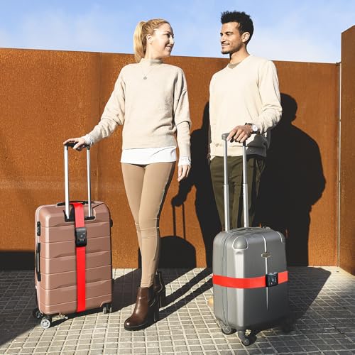2 Pack Luggage Straps for Suitcases with TSA Lock