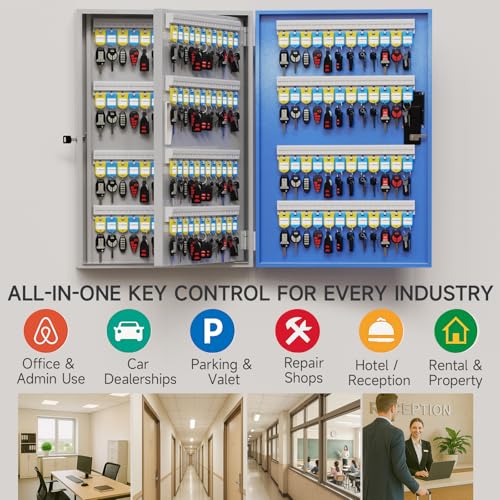 192 Key Lock Box Smart Key Organier Cabinet with Keypad & App for Office