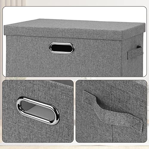 Large 17" 36 Quart Collapsible Stackable Storage Bins with Lids