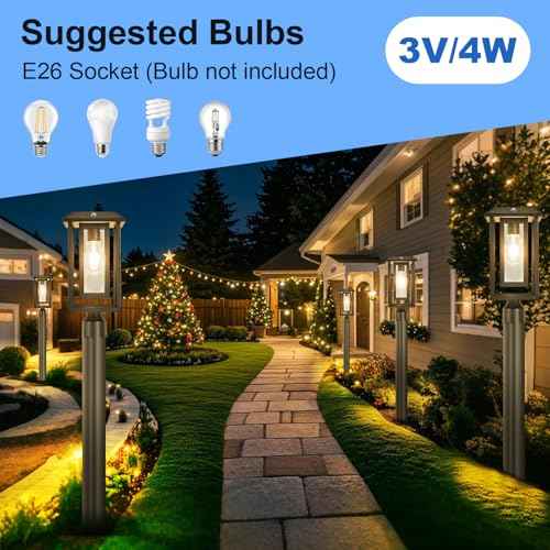Solar Lamp Post Lights for Outdoor with Pier Mount Base