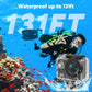 EK7000 4K30FPS 20MP WiFi Action Camera with 64GB MicroSD Memory Card Bundle EIS Ultra HD 131FT Waterproof Underwater Camera Remote Control 4X Zoom Support External Microphone Black