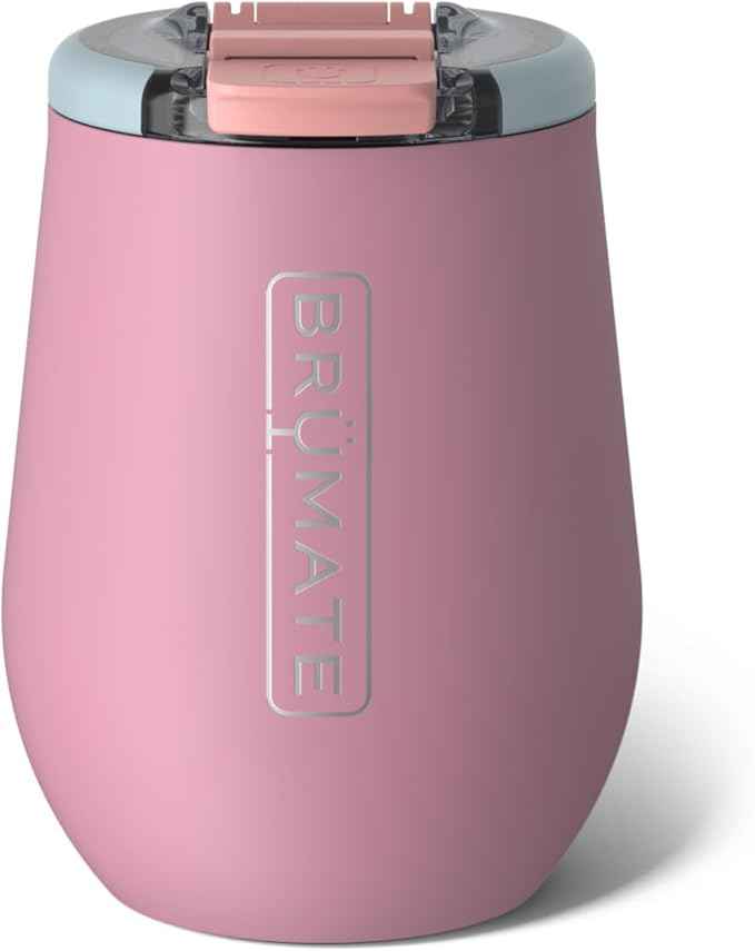 BrüMate Uncork'd 14oz 100% Leakproof Insulated Wine Tumbler | Locking Lid | Insulated Stainless Steel Wine Glass | Perfect For Travel & Outdoors | BPA-Free (Eclipse)