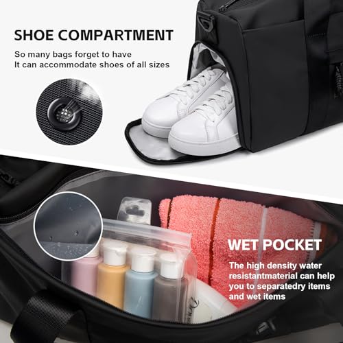Small Gym Bag Duffel Bag for Men Women with Shoe Compartment Ideal for Sports