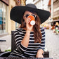 Beach Hats for Women Big Straw Wide Brim Summer Hat Floppy Foldable Roll up Cap Sun Hat UPF 50+