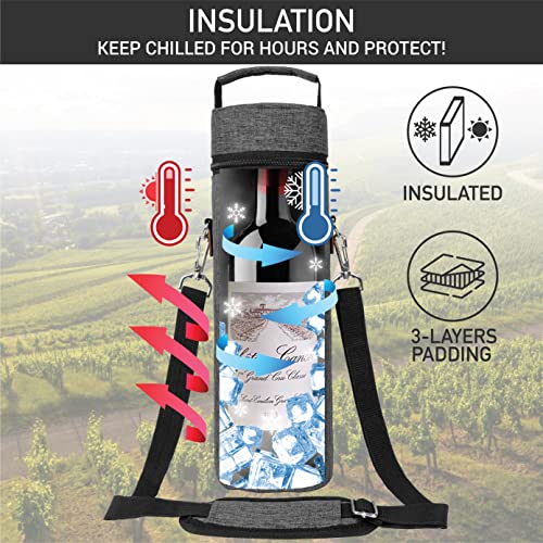 Single Bottle Wine Bag Carrier Insulated Cooler Tote