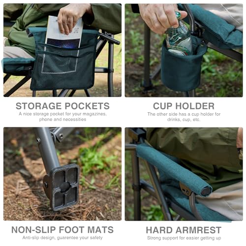 Padded Oversized Folding Camping Chair for Adults (2 Count)