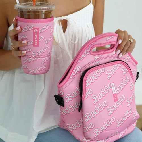 LunchTote Zippered Bag Insulated Neoprene Caddy (Total Baddie / X-Large 6.5 Quart Lunch Tote)