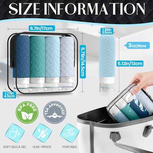 Travel Bottles for Toiletries (4 Count)