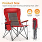 Heavy Duty 550LBS Padded Camping Chairs with Lumbar Support