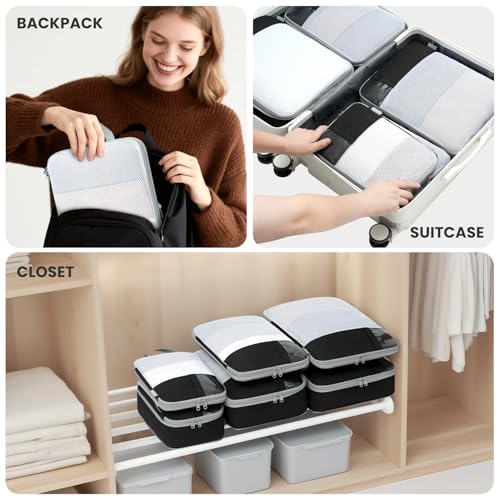 Compression Packing Cubes for Travel (6 Count)